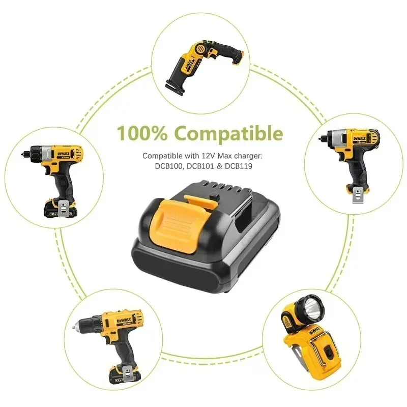 Литиевая батарея 10 8 В/12 В 3 0 Ач 6 макс. 12 для Dewalt DCB127 DCB120 DCB119