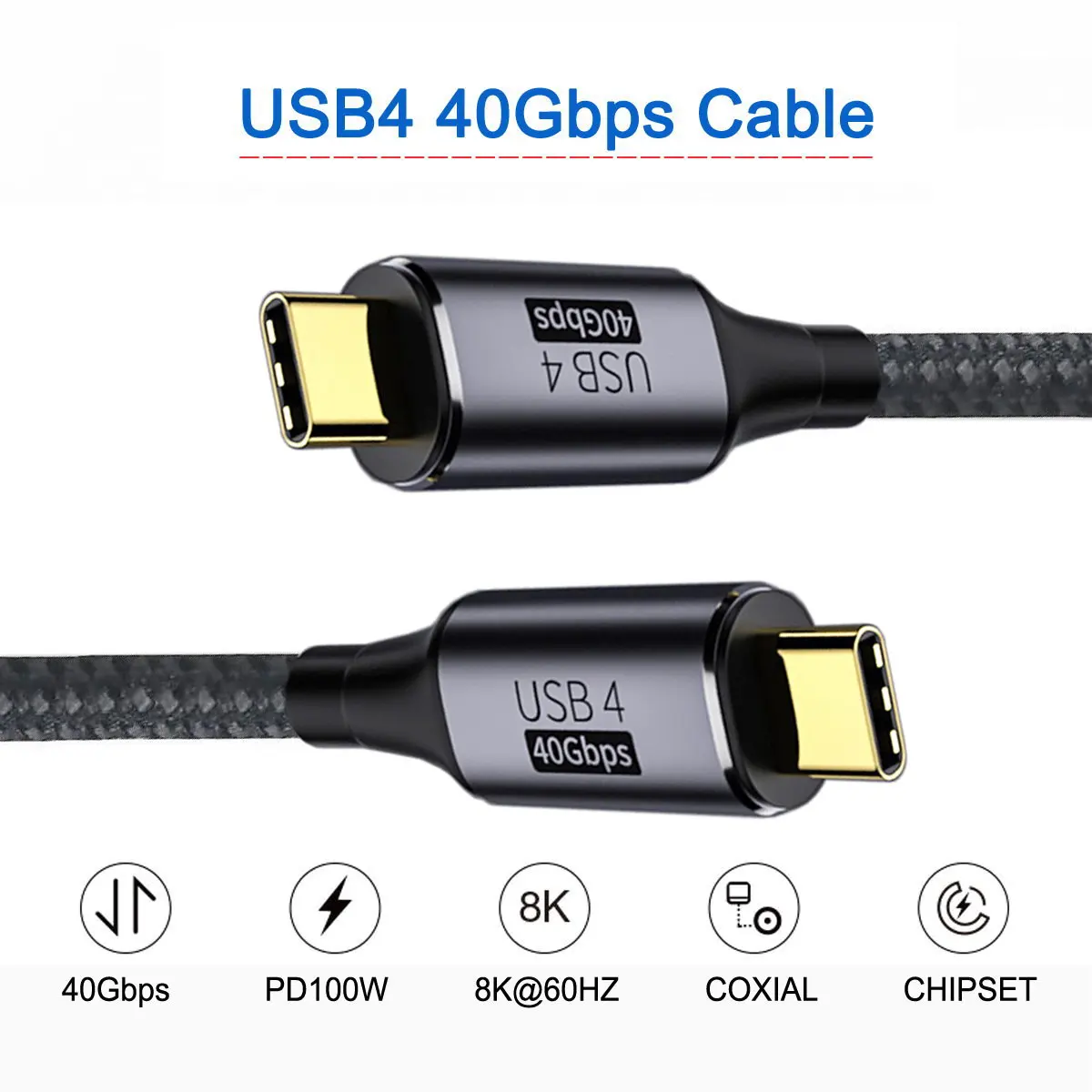 

CY Xiwai USB-C to USB-C USB4 Cable 40Gbps with 100W Charging UHD 8K 5K 4K@60Hz USB4.0 Compatible with TB3/4