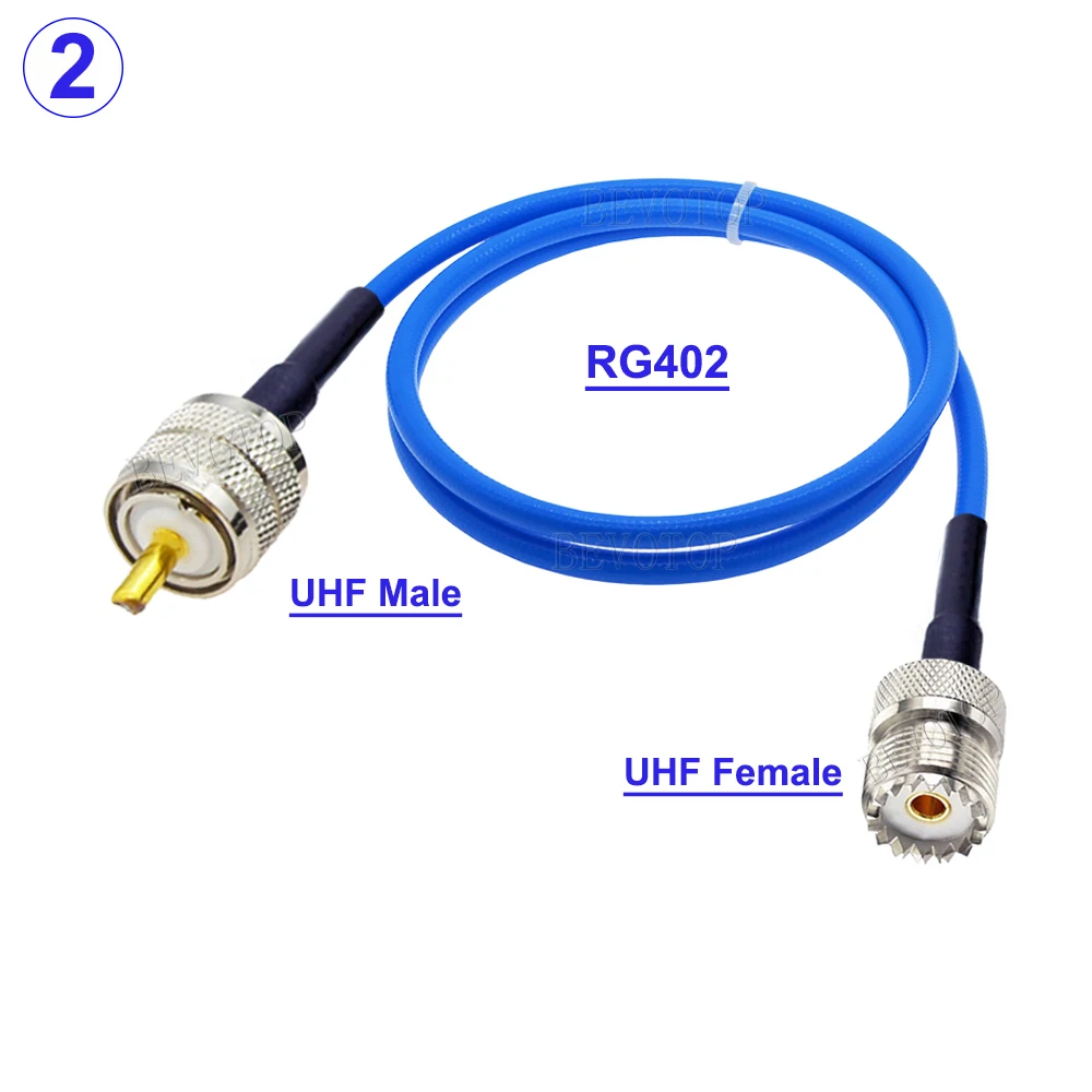 Фото 1 шт. RG402 PL259 UHF штекер-штекер/штекер-гнездо 50 Ом, высокочастотный полугибкий коаксиальный кабель с низкими потерями, 10 см-30 м №3