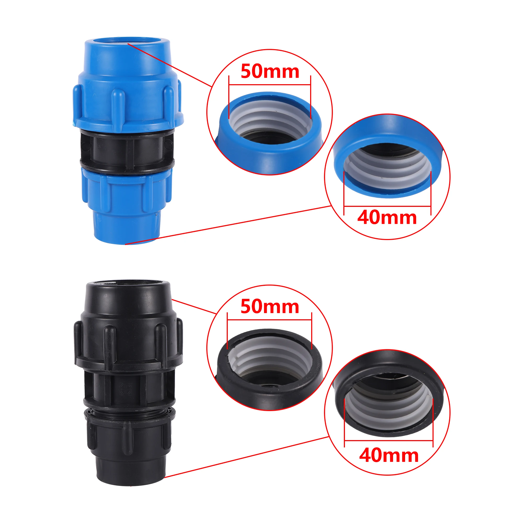 

Пластиковый переходник для садового шланга 25-50мм на 20-40мм