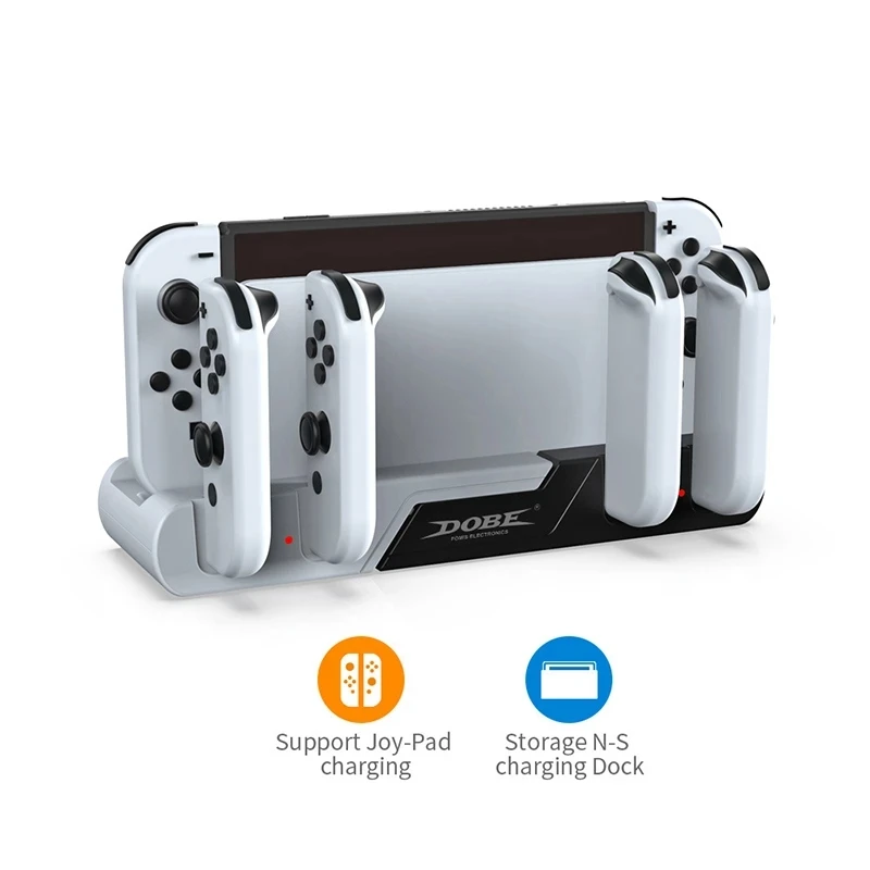 

DOBE 6 in 1 Charging Dock Stand Station USB 2.0 Console Charger Stand with Game Card Slots And LED For Nintendo Switch OLED