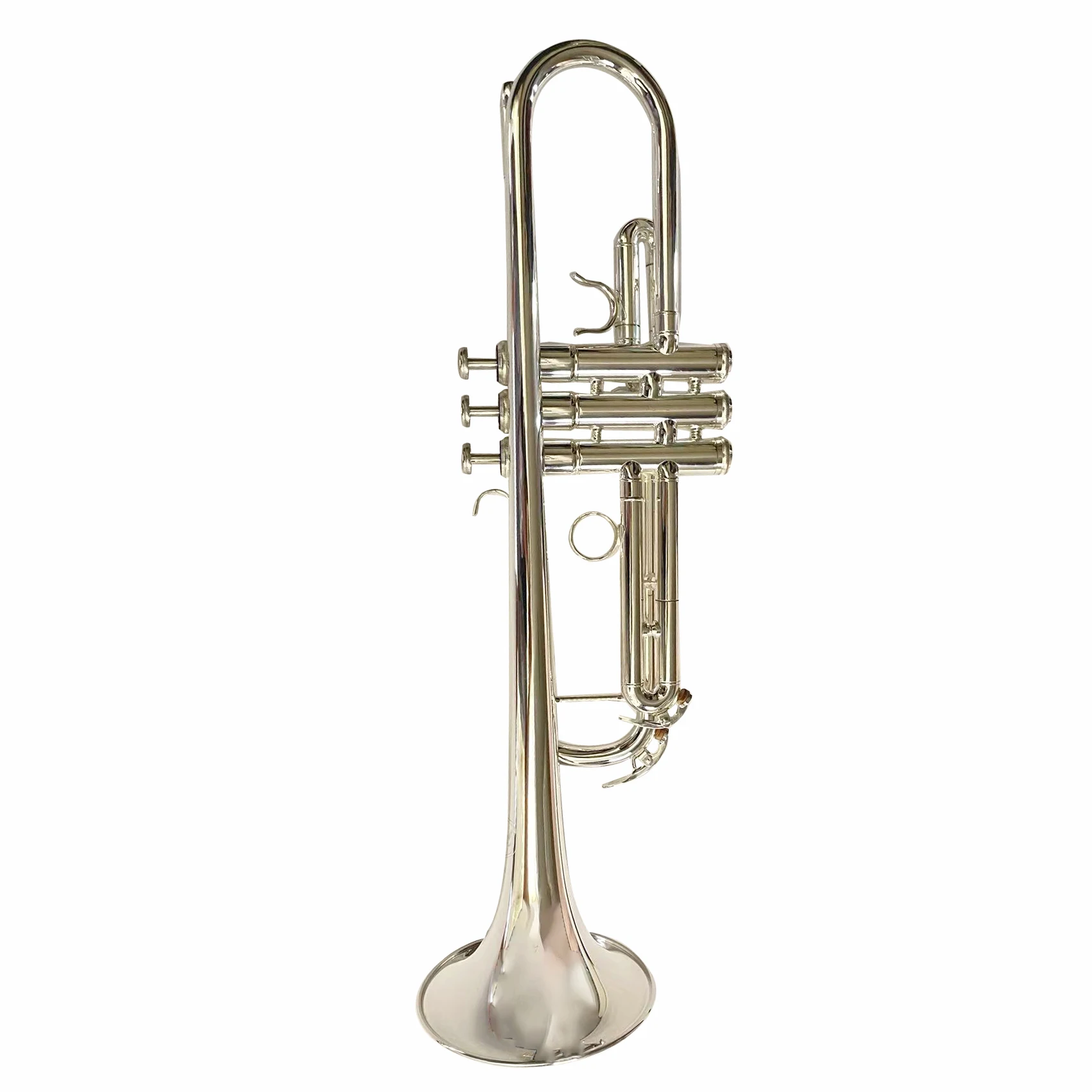 

student model playing Bb tuning yellow brass material nickel plated finished trumpet