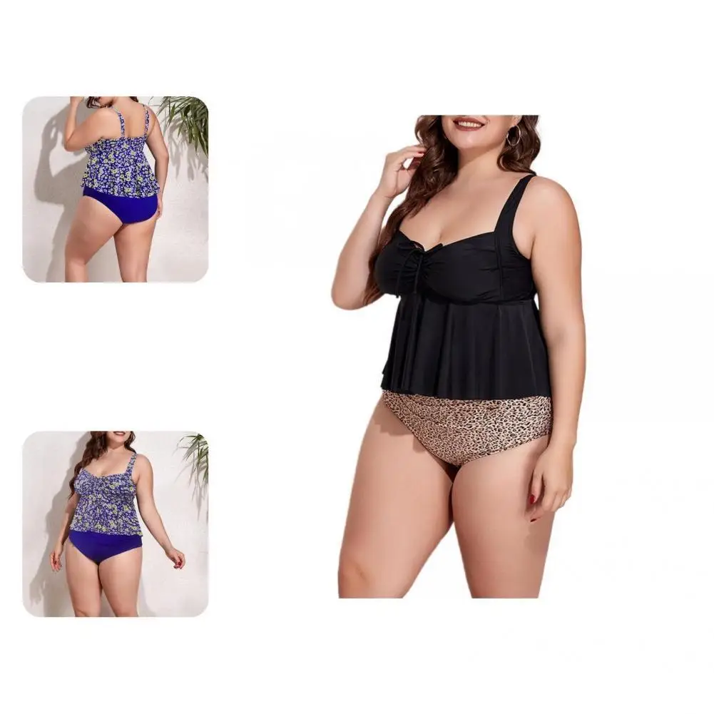 

Женское бикини с высокой талией, популярная пляжная одежда с цветочным принтом, 2 шт./компл.