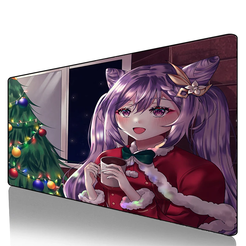 

Коврик для клавиатуры для компьютерной мыши, игровой коврик для мыши Keqing Genshin, ударопрочные аксессуары для ПК, Настольный коврик для ноутбук...