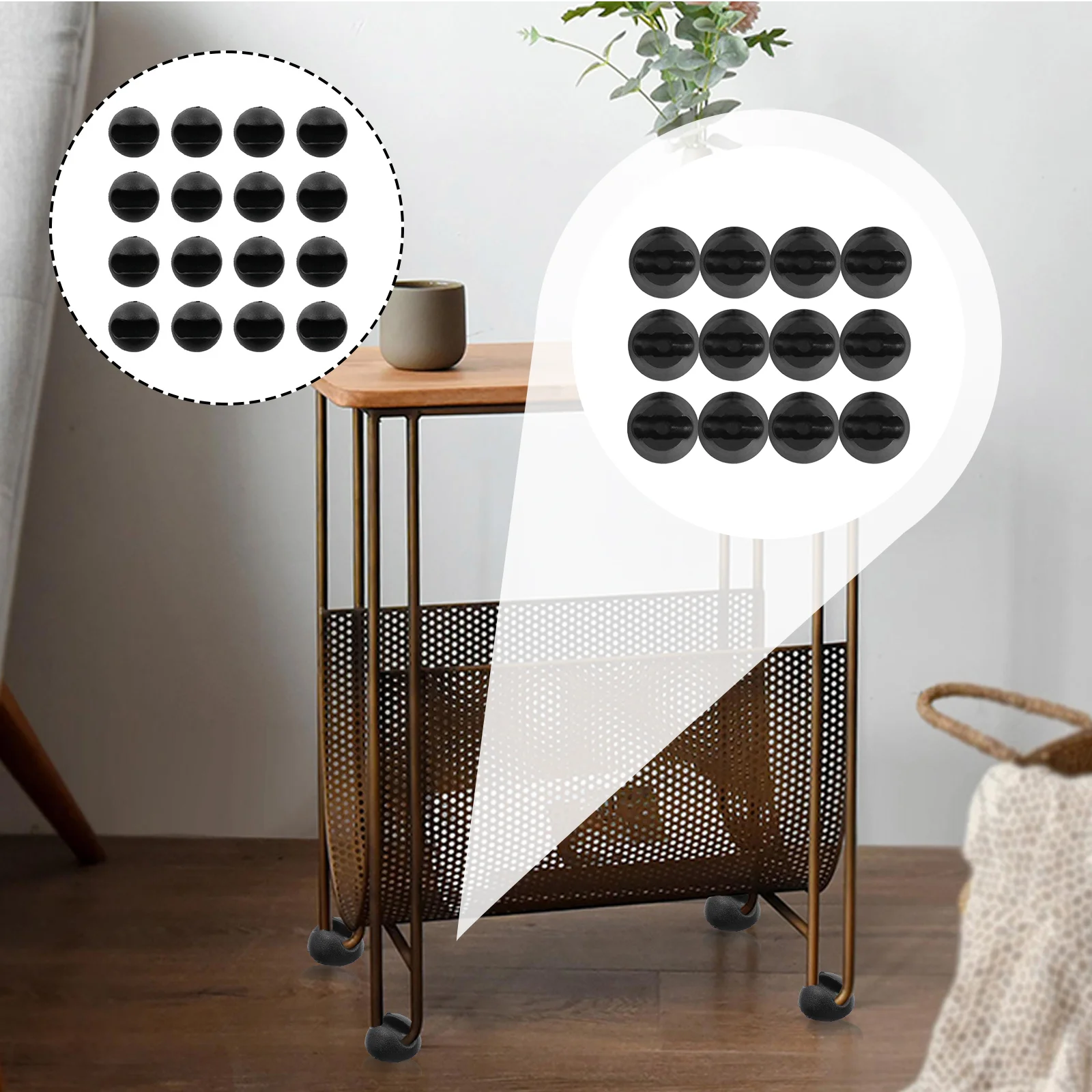 

16 Pcs Chair Foot Protector Table Feet Mat Leg Covers Protectors Black Metal Chairs Slider Abs Rubber Clip