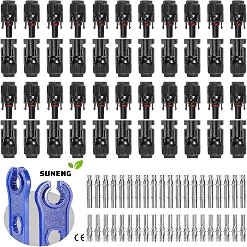 SUNENG 44 шт. Солнечный Соединитель с гаечными ключами IP67 водонепроницаемый кабель солнечной панели разъемы папа/Мама 22 пара (12AWG 10AWG) 4 мм 6 мм