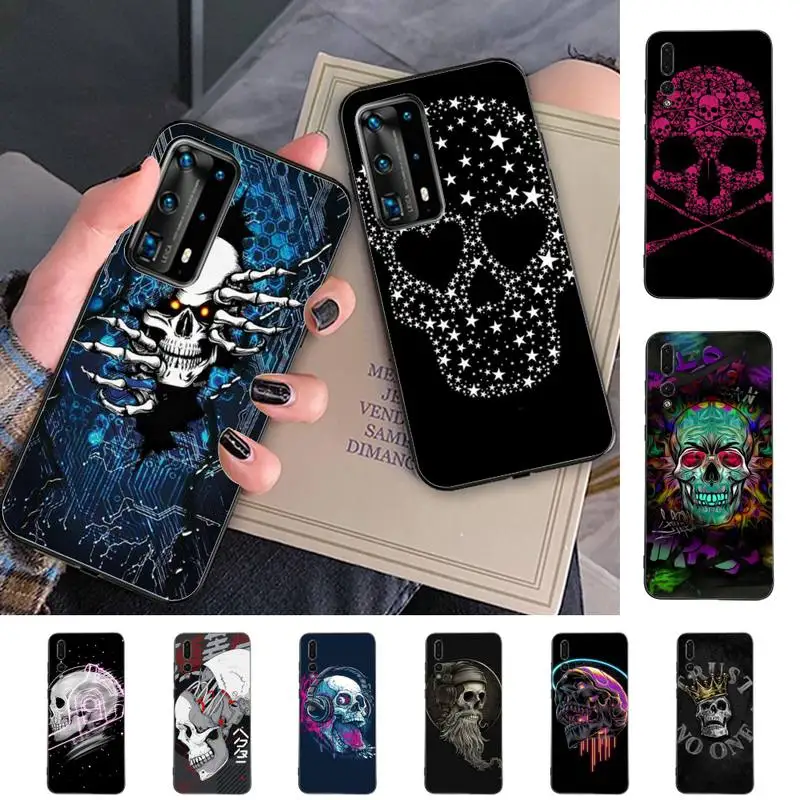 

Fashion Skull Phone Case for Huawei P30 40 20 10 8 9 lite pro plus Psmart2019