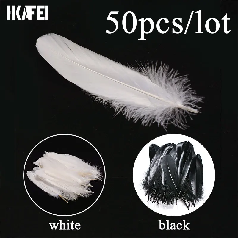

50Pcs Natural Goose Feathers 15-20cm For DIY Craft Hat Floral Arrangement Gift Boxes Filler Jewelry Making Plume Decoration