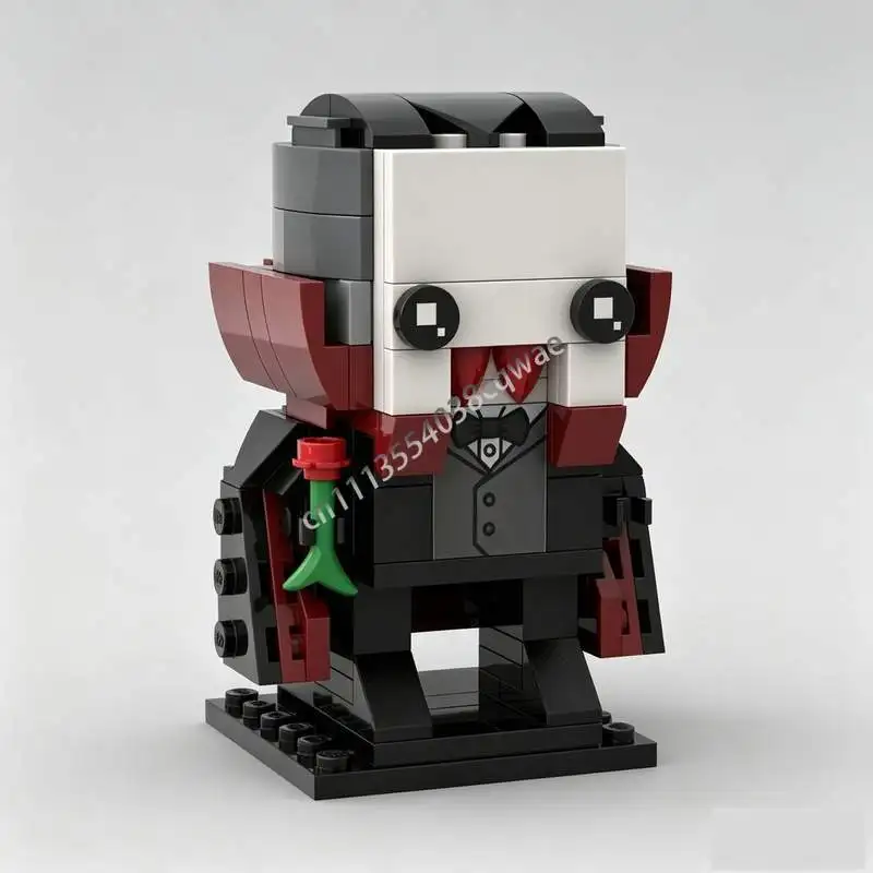 Фото Набор из 152 деталей: Классический персонаж-вампир Brickheadz, модель MOC, строительные блоки, DIY-конструктор, развивающая игрушка, коллекционный набор для демонстрации, подарки на праздники №1