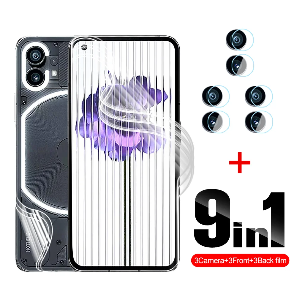 Гидрогелевая пленка 9 в 1 для телефона ничего 1 2, защита для задней крышки экрана, защита для Nothingphone One Two Phone1 Phone2, Защитное стекло для камеры