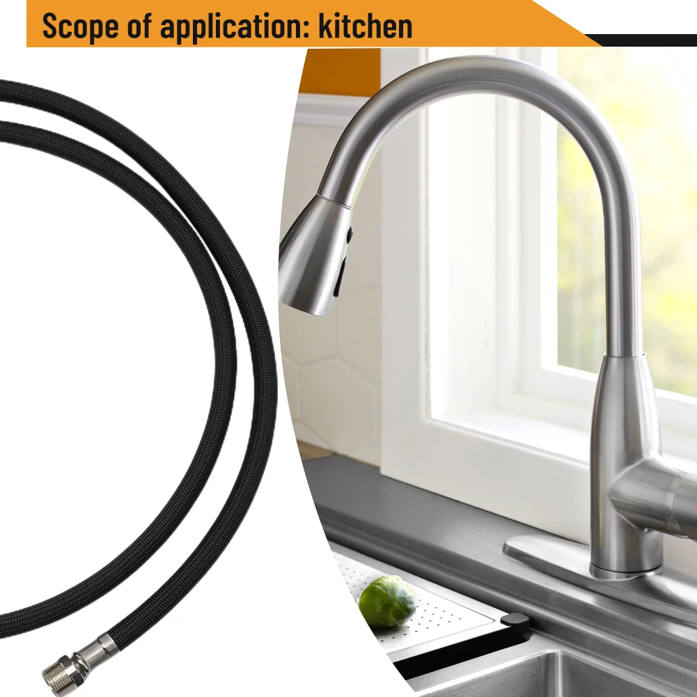 

Home Supplies Fixtures Plumbing Pipes Fittings Replacement Hose Nylon EPDM For Sink Kitchen Faucet With Pull-out Shower 1500 Mm