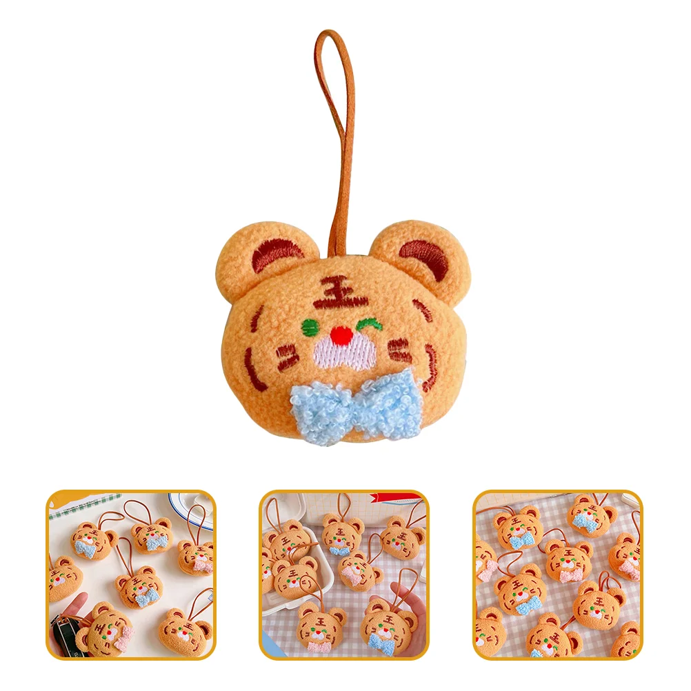 

Keychain Tiger Keyring Pendant Plush Charms Animal Fluffy Keyrings Bag Key Girls Cute Pom Pompom Purse Charm Stuffed Cartoon