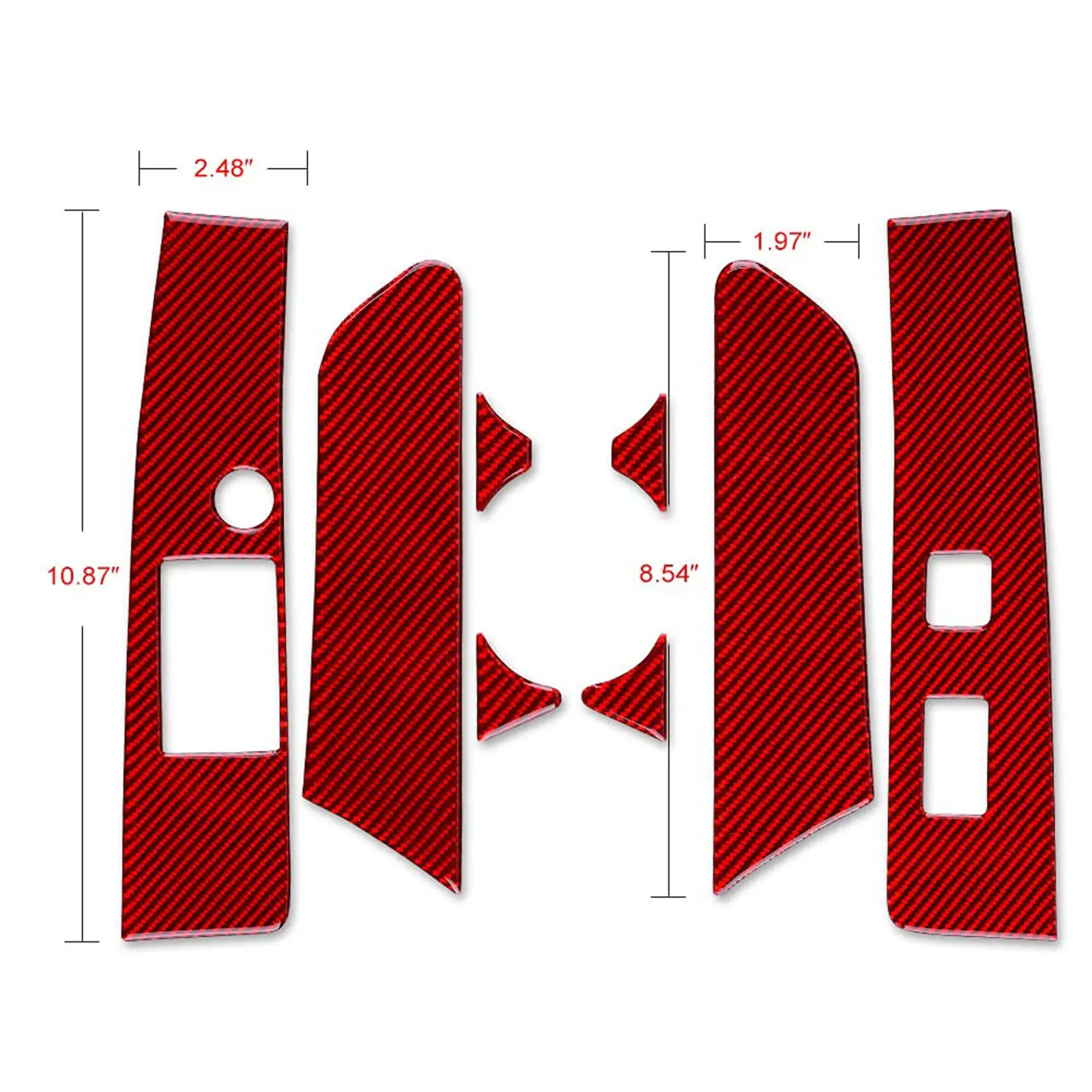 

12Pcs Door Window Switch Control Panel Cover Sticker Decoration Carbon Fiber for Toyota for Tacoma High Quality Replace Parts