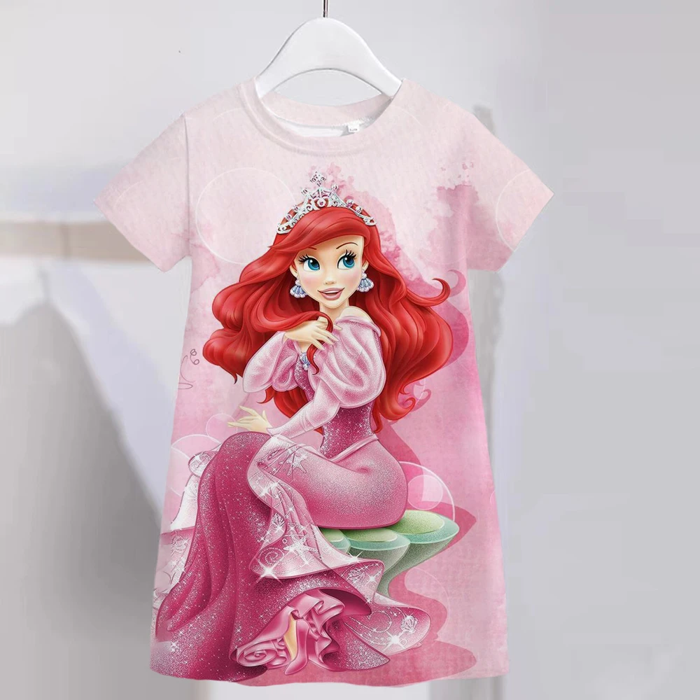 

Красивое Платье Принцессы Disney с изображением дворца домашних животных, милое летнее платье принцессы для девочек, юбка для вечеринки и дня ...