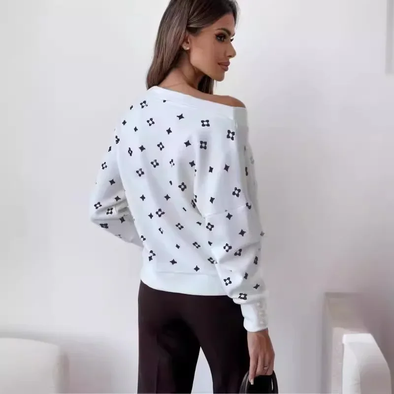 Осенняя коллекция 2024 женский вязаный топ футболка с длинными рукавами