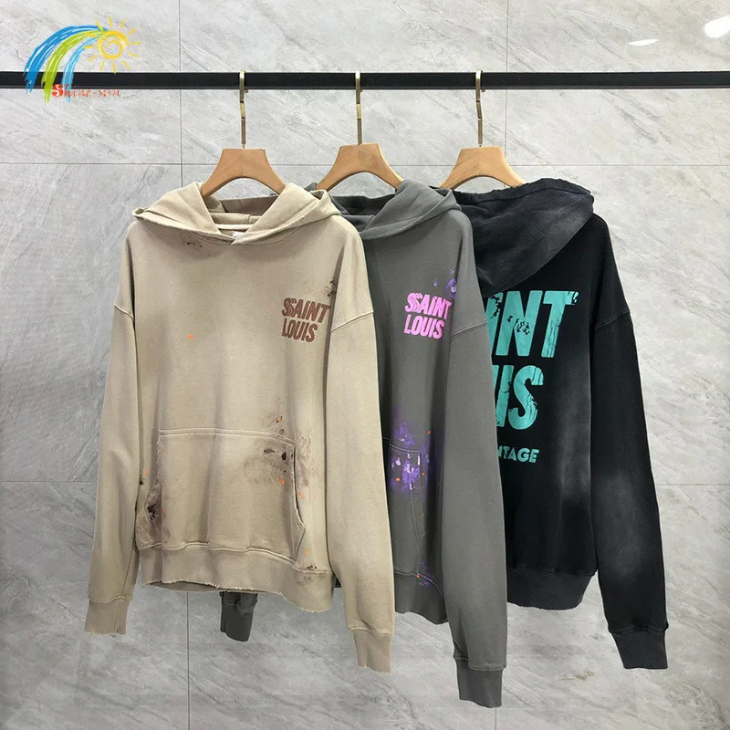 Толстовка с капюшоном в стиле Святого Луиса для мужчин и женщин хлопковый