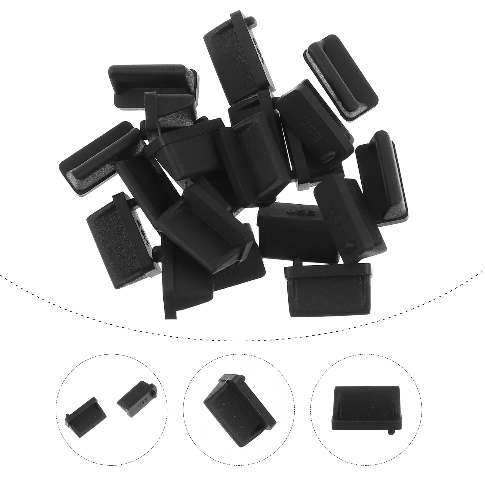 

20 PCS Dust Plug Port Stopper Computer Cover Server USB Anti-dust Abs Accessory Covers
