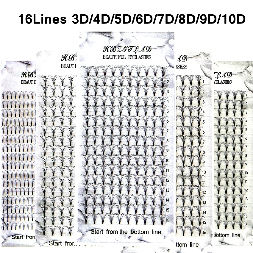 

HBZGTLAD 16 Rows Premade Russian Volume Fans C/D curl 5D-10D Mink Eyelashes Short Stem Lash Pre made Eyelash Extensions Supplies