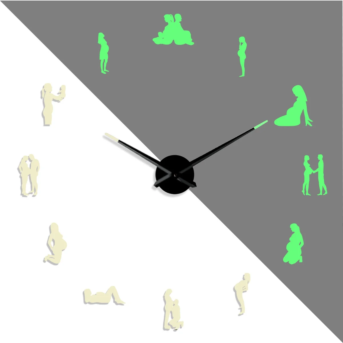 

Pregnancy cycle DIY creative Different Frameless Luminous Wall Clock Home Decor Modern gifts