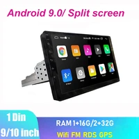 one din 910 inch car stereo radio android 9 0 dsp fm 1080p quad core gps navigation car radio player for universal auto camera