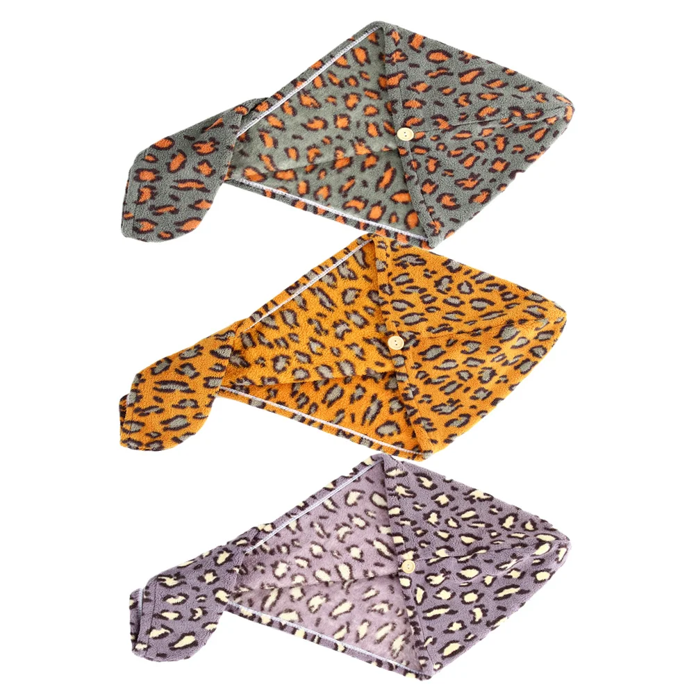 

Hair Towel Dry Cap Drying Fast Hat Quick Bath Shower Wrap Salon Fash Wet Turbans Fixed Head Supplies Buttons Frizz Accessories