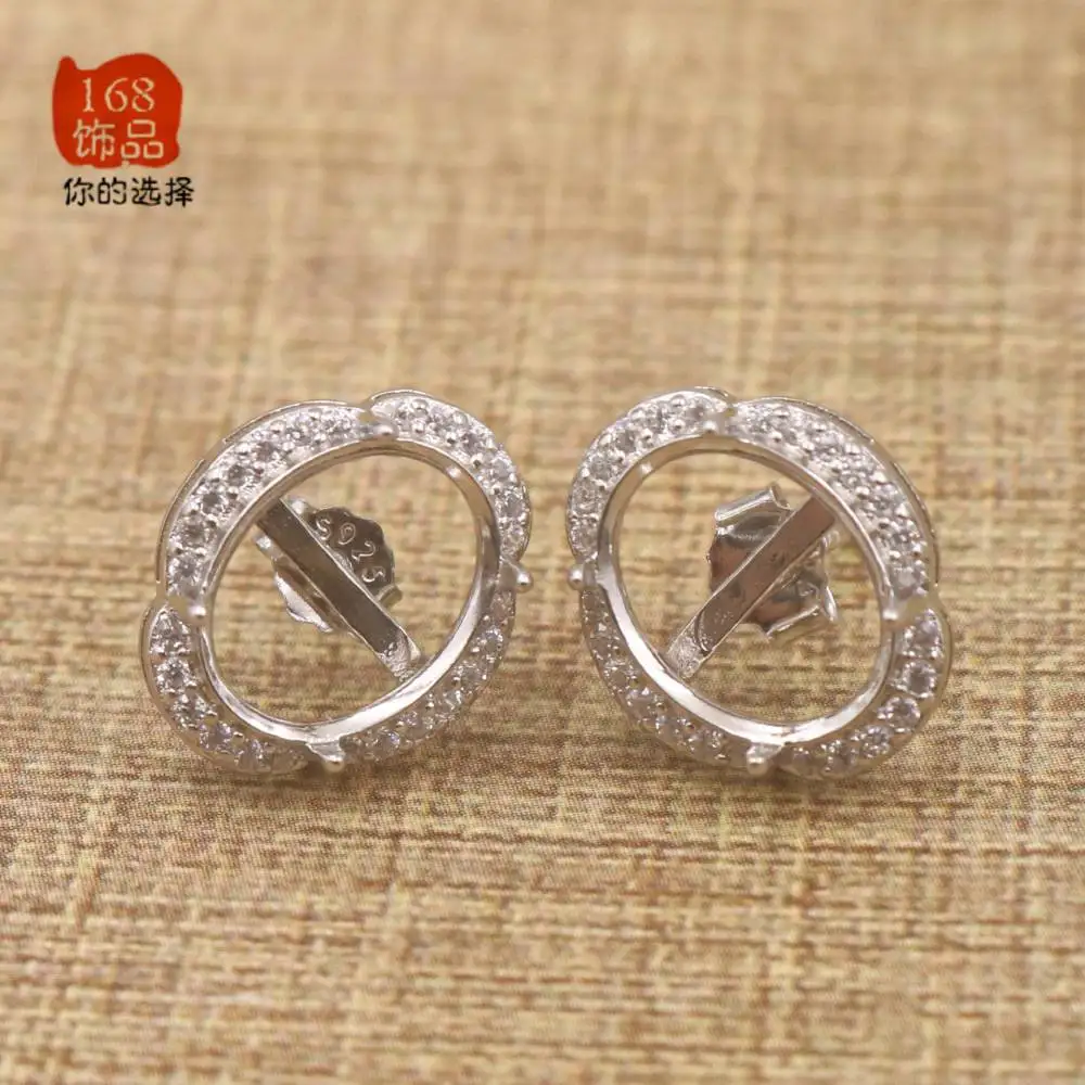 

100% 925 пробы Серебряные Пустые серьги-гвоздики, пустая основа «сделай сам», комплектующие для изготовления ювелирных изделий, аксессуары