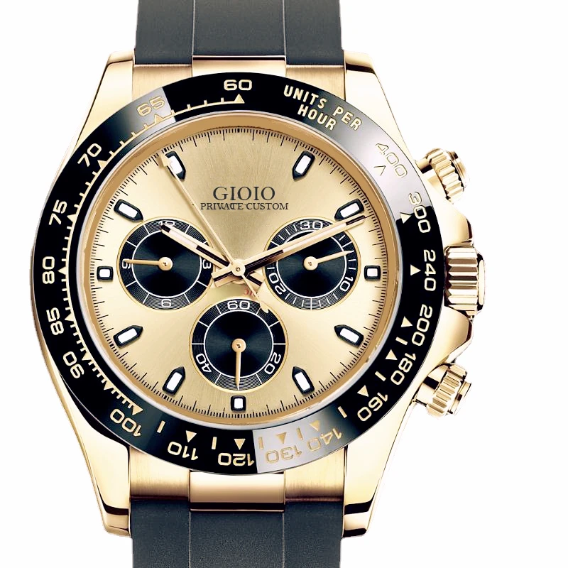 

Men's Automatic Mechanical Watch Gold Black Rrbber