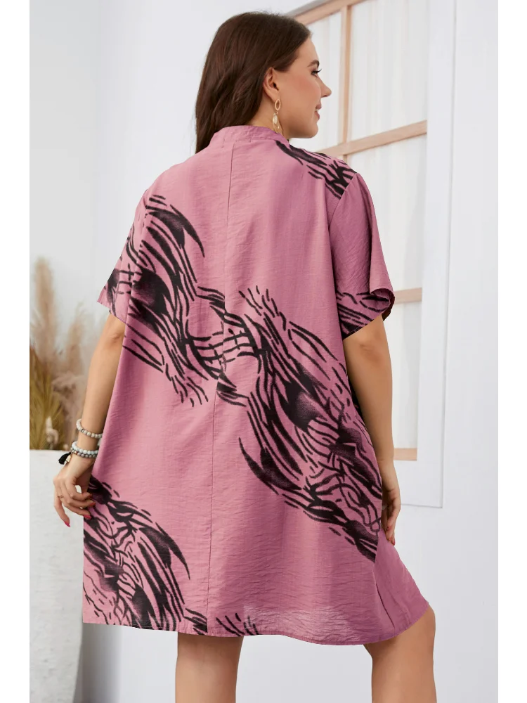 Large Women's Dress Short Sleeve Loose fitting Dress plus size dresses
