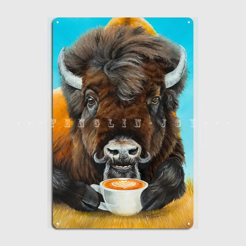 

Металлический плакат Bison Latte, Настенная роспись, пластины, Классический оловянный плакат