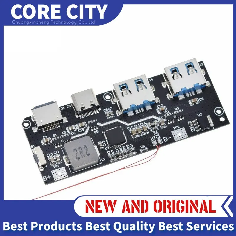 

Внешний аккумулятор QC4.0 QC3.0 светодиодный с двумя USB-портами, 5 В, 22,5 А, 18650 Вт, Micro/Type-C USB, модуль зарядки, защита от перегрева/цепи
