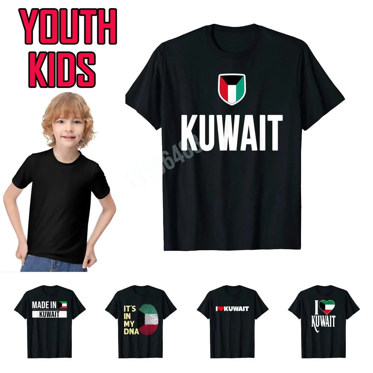 

Забавная футболка для мальчиков и девочек с принтом флага Kuwaiti