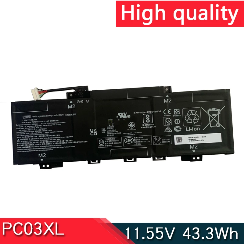 Новый аккумулятор PC03XL 11 55 В 43 3 Втч для HP Pavilion X360 ConvERtible PC 14-DW0021NA 15-ER0125OD PC03043XL M24421-271 AC1
