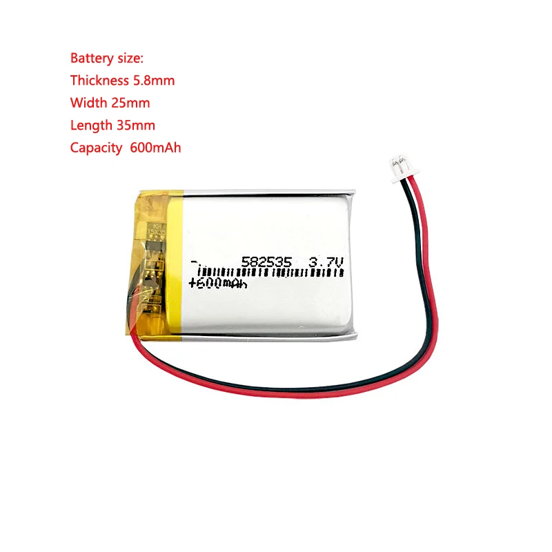 

3.7v 600mah 582535 Polymer Lithium Battery PH1.25 For Atmek King Kong 2nd Generation Bluetooth Speaker Jiedu Recorder D169s D620