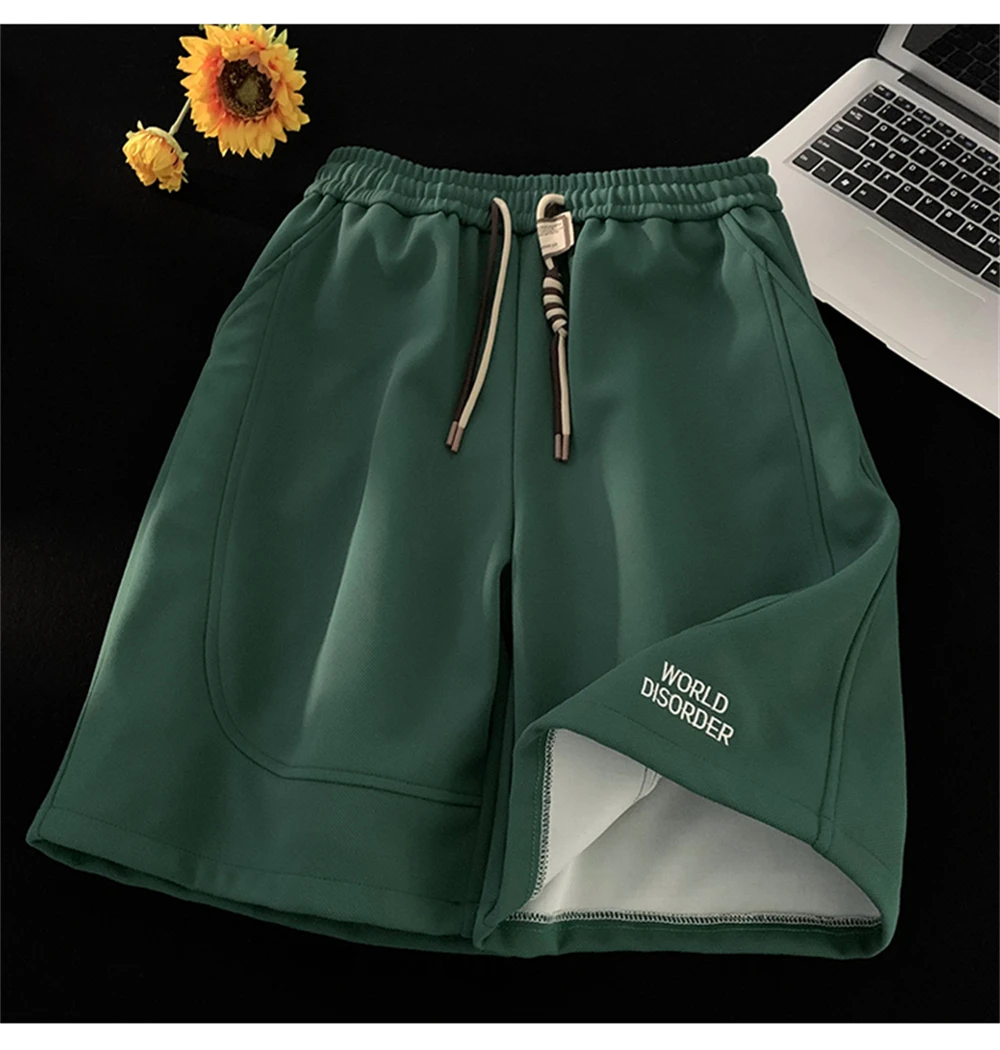 2023 American Street Letter Embroidered Sports Shorts Women's Summer Small Loose Slim Straight Leg Wide Leg Split Pants