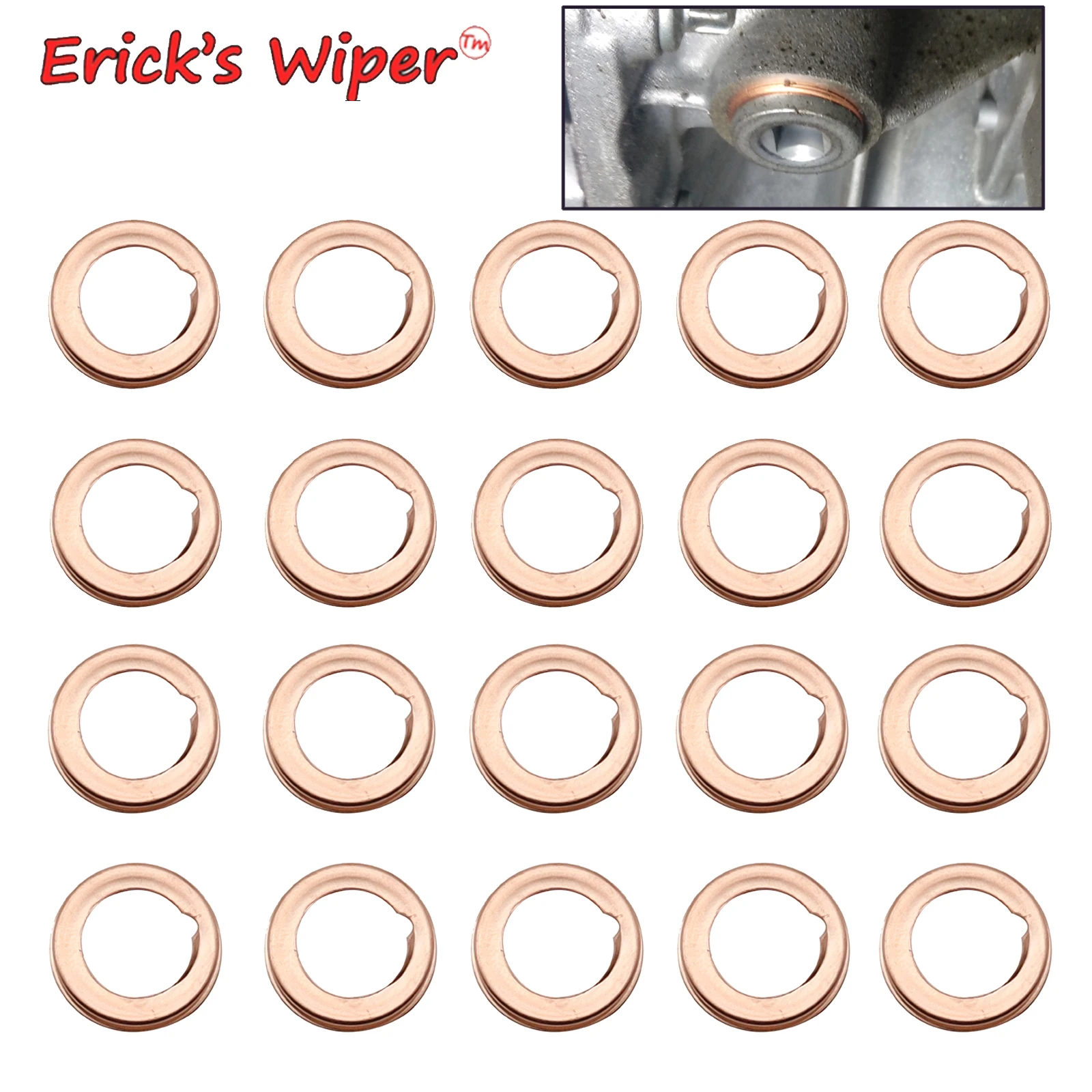 

Erick's Wiper 10/20x Car Engine Thread Oil Drain Sump Plug Gaskets Washer 11mm Hole Seal Ring For Nissan Infiniti OE# 11026JA00A