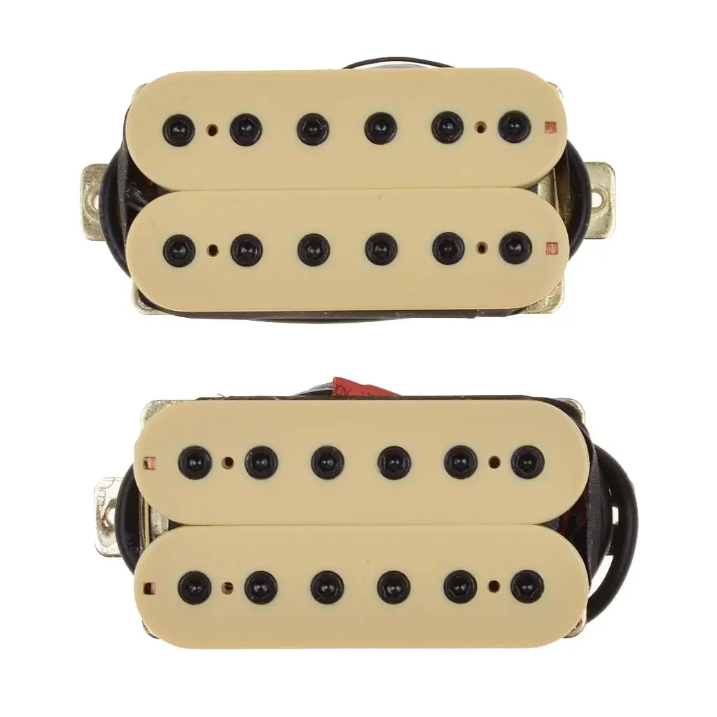 

Pack of 2 Prewired Neck Bridge Humbucker Pickup Beige For Electric Guitar