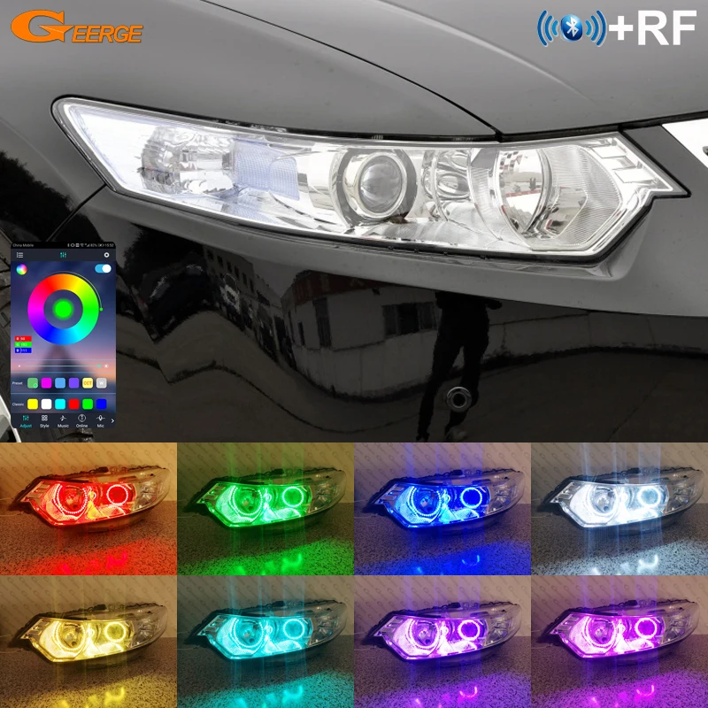 

Для Acura TSX CU2 2009 2010 2011 2012 2013 2014 Bluetooth App RF W/беспроводной пульт дистанционного управления многоцветный RGB светодиодный светильник ангельские гл...