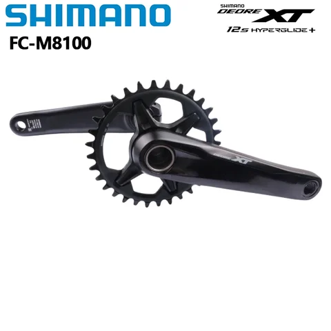 Шатун SHIMANO XT M8100 M8120 12s для горного велосипеда, 170 мм, 175 мм, 32 т, 34 Т, 36 т