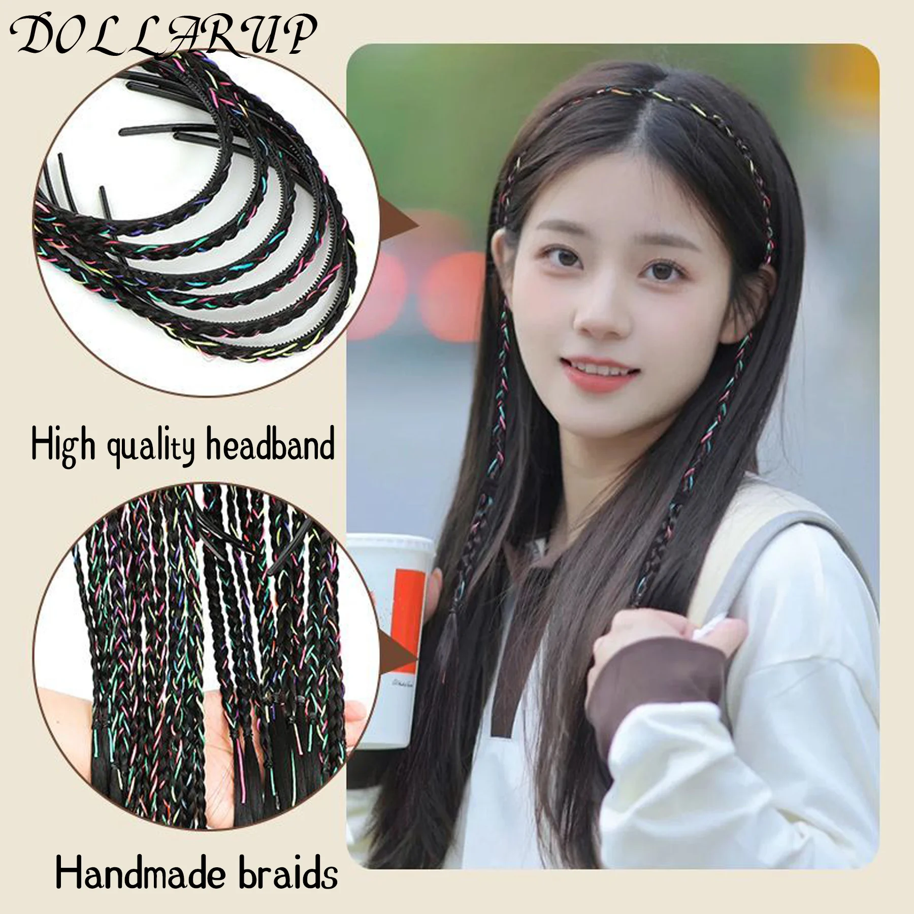 Женский синтетический парик плетеные повязки для волос модные косички