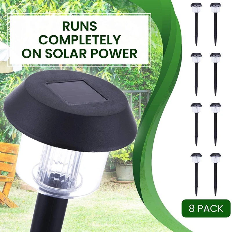 

8 Pack Solar Garden Lights-Bright 15 Lumens, Makes Garden Pathways & Flower Beds Look Great - Easy NO-Wire Install