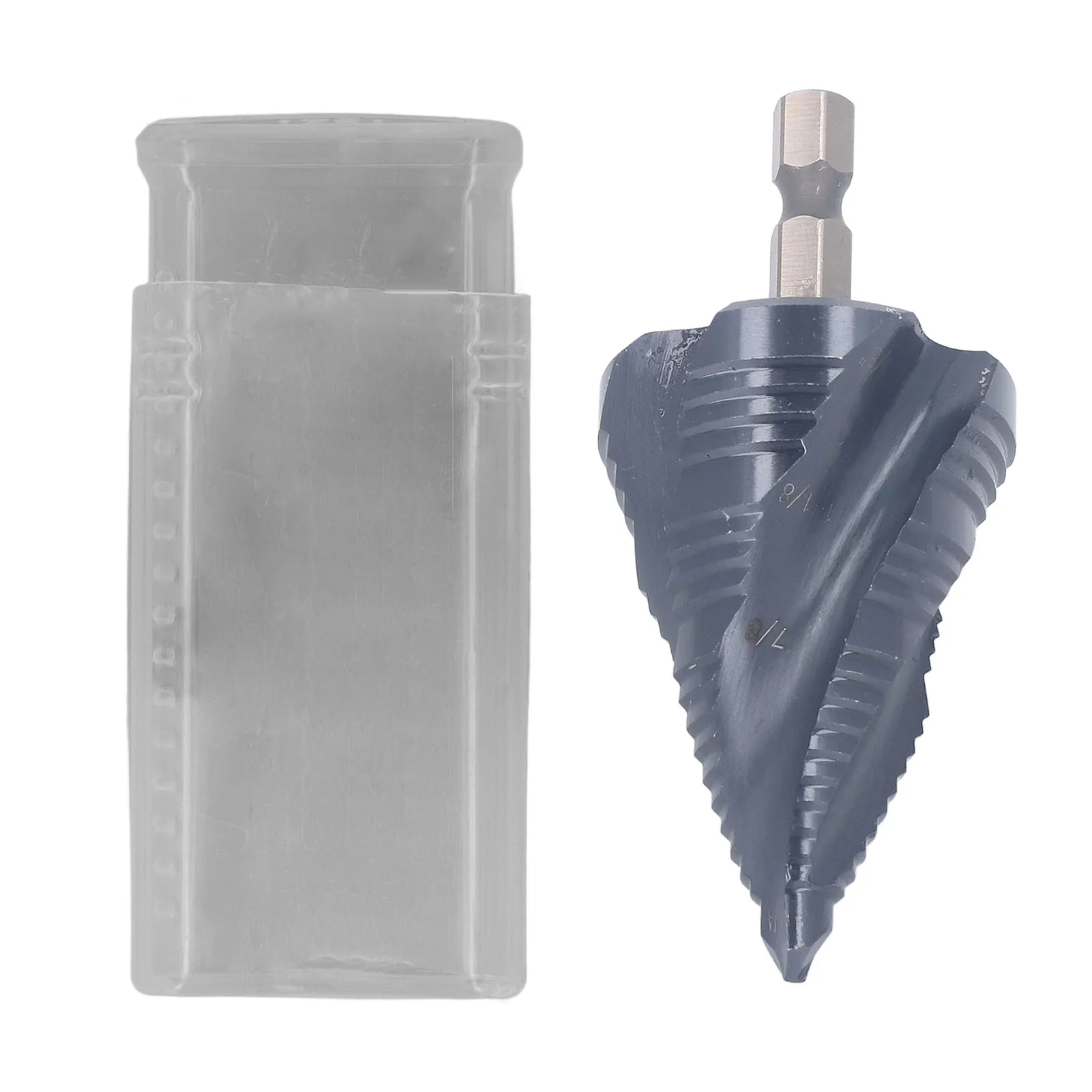 

Step Drill Bit 4 Flute Cutting Spiral Step Drill Bit 89HRC Surface Hardness with Storage Box for Industrial Use