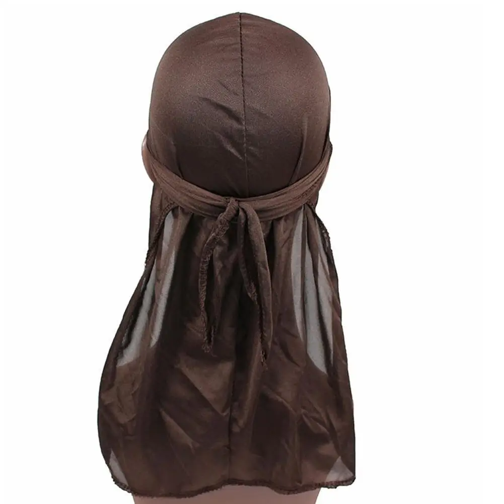 Мужская атласная эластичная кепка в стиле хип-хоп Du Doo Rag Durag парики однотонная