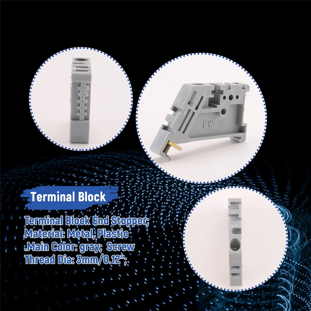 50 шт. 35 мм клеммная колодка на DIN-рейку монтажные зажимы для концевого стопора