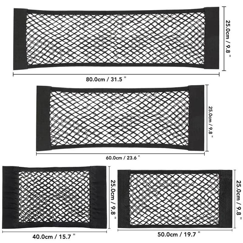 

Car Back Rear Mesh Trunk Seat Elastic String Net Magic Sticker Universal Storage Bag Pocket Cage Auto Organizer Seat Back Bag