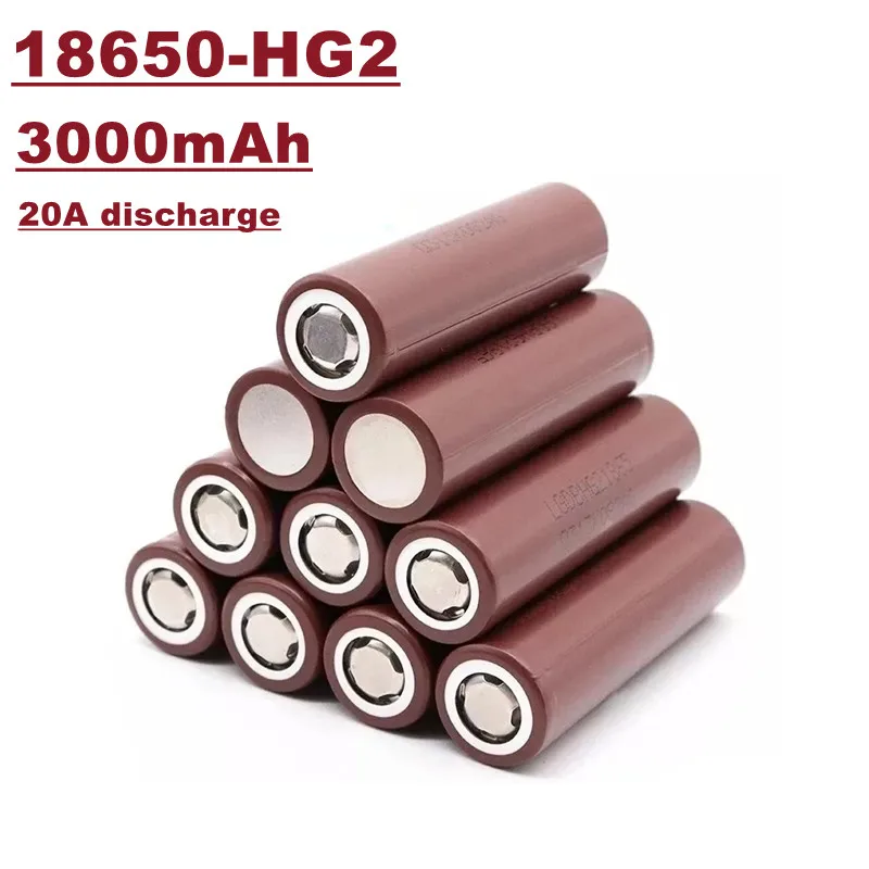 

Литий-ионная аккумуляторная батарея 18650, Hg2, 3,6 В, 3000 мАч, разряд 20 А, максимум 35 А, подходит для камер, инструментов для красоты и т. д.