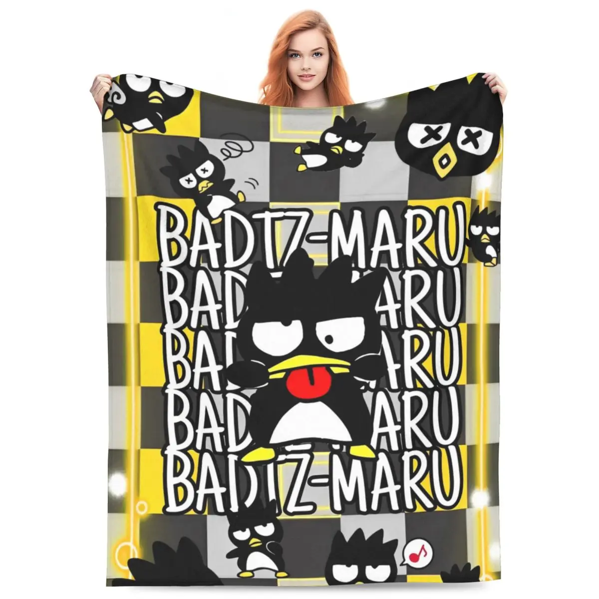 Мягкое теплое одеяло Bad Badtz Maru с героями мультфильмов Sanrio детское плюшевое диван