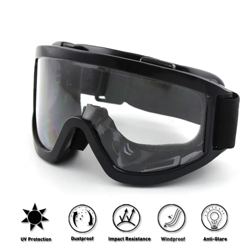 

Зимние ветрозащитные лыжные очки для мотокросса для мужчин и женщин, прозрачные линзы, мотоциклетные очки для езды на мотоцикле, сноуборде ...
