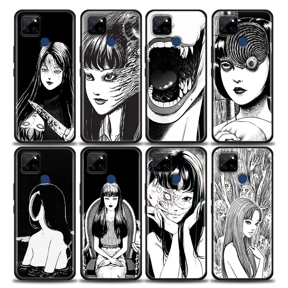 

Phone Case for Realme Q2 C20 C21 V15 8 Case C25 GT V13 5G X7 Pro Ultra C21Y Silicone Cover Anime Horror Comic Tomie