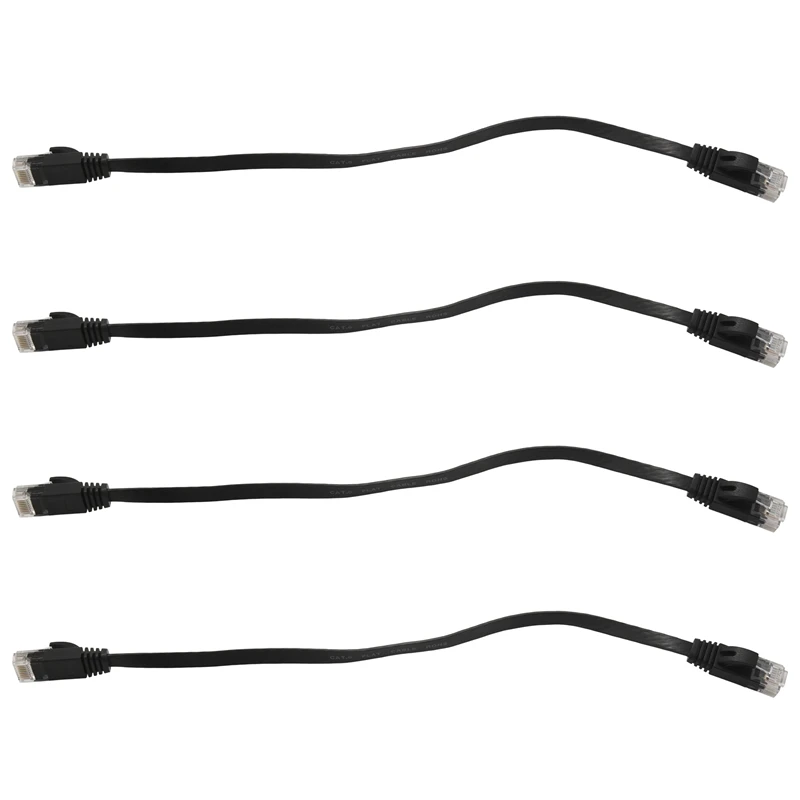 

24 Pcs 1 Ft Flat Internet Network Cable Solid Cat6 High Speed Patch Lan Wire With Snagless Rj45 Connectors