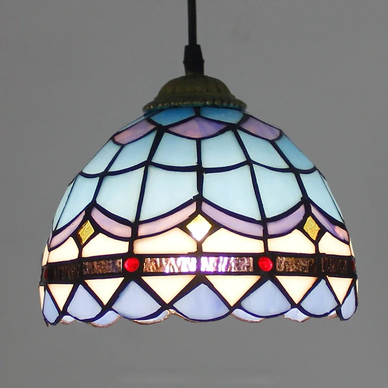 Фото Подвесной светильник SAMAN Tiffany для прохода, американское творчество, гостиная, ресторан, спальня, вилла, отель, коридор, кафе-бар, люстра №5